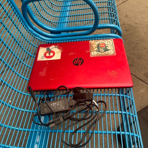 HP Vibrant Red Laptop with Charger